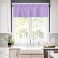 thumbnail image 3 of Purple Kitchen Curtains Set Small Half Curtains 24 Inches Length, Modern Pure Lavender Purple Rod Pocket Window Treatment Bedroom Tiers and Valance Set for Cafe Bathroom, 3 of 6