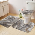 thumbnail image 2 of Gray Marble Bath Mat 3 Piece Bathroom Rug Set, Farmhouse Vintage Abstract Ombre Texture Non Slip Bath Rug Contour Mat and Toilet Lid Cover, Absorbent Shower Mats Soft Bath Rugs and Mats Sets, 2 of 8