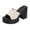 Beige, variant on Ladies Plaid Platform Slip on Backless Dress Sandals Fashion Casual Checkered Wedge Chunky Block Heels Dressy Pumps for Woman 2026 Summer