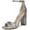 SILVER, variant on Yaro Ankle Strap Sandal Heel Soft Silver Tropical Snake Metallic Leather