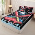 thumbnail image 2 of Homewish Kids Ball Games Zipper Full Size Comforter Sets with Fitted Sheet and 2 Pillowcases,Multicolor Ice Cream Drip Zipper Bedding Set For Boys,Black Reversible,4-Piece, 2 of 7