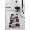 thumbnail image 2 of L'Baiet Verena Geometric Area Rug Purple Grey 2' x 6' Small Throw Rugs Carpet for Living Room, Bedroom, Dining Table, Office, Hallway, Foyer | Neutral Colorful Modern Abstract Home Decor, 2 of 7