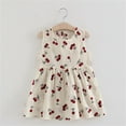 thumbnail image 3 of Dress Girls Cherries Printed Kids Summer Vacation Dresses Sleeveless Children Princess Girls Dress Cute Sundress, 3 of 3