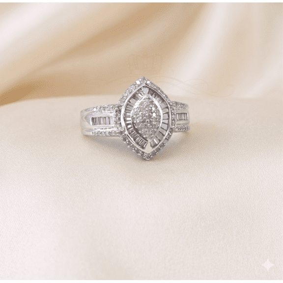 King Of Ring Oval Shape White Diamond Ring 0.50 ct. t.w. 925 Sterling, Sterling Silver