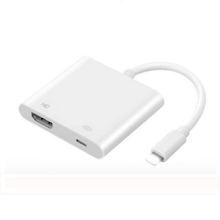 Iphone 3g Dock Connector Lightning to HDMI Video Adapter Cable, 1080P lightning to HDMI Video Adapter AV Cable Connector Conversion HDTV Adapter Projector for iPhone 5S/6S/7/8 plus/X /iPad/iPod ()