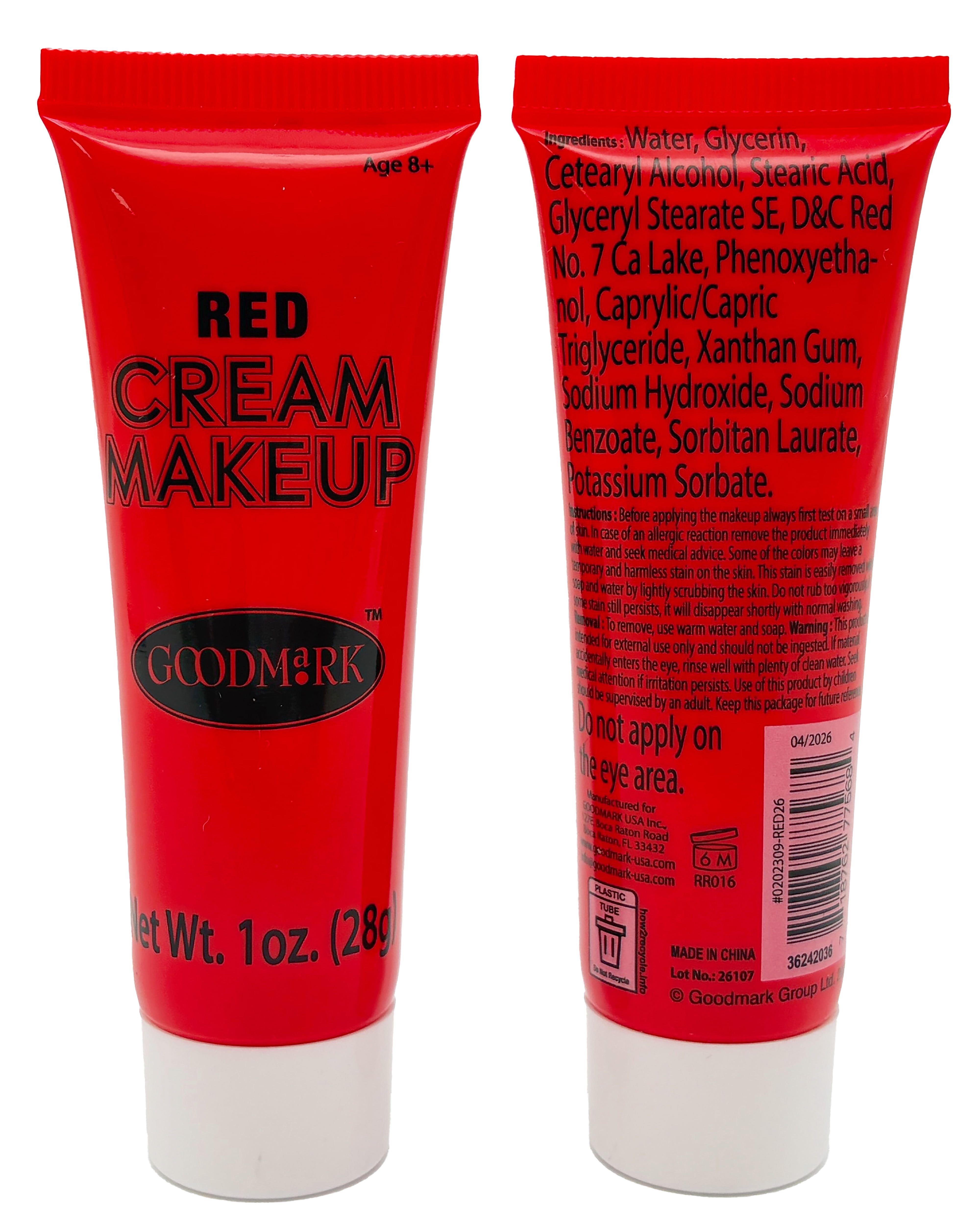 Body Paint, Red, 1oz, Halloween Make-Up for Adults, by Goodmark