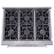 Thor Kitchen 36 Inch Professional 6 Burner Gas Range Oven, Stainless Steel