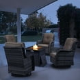 thumbnail image 2 of PARKWELL 5 Pieces Patio Furniture 4-Seat Outdoor Conversation Set with 30" 2 in 1 Propane Fire Pit Table and Deep Seat Swivel Gliders,Gray Wicker and Gray Cushions, 2 of 10