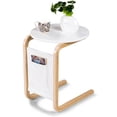 thumbnail image 1 of Gymax Table d'Appoint en Bois Courbé pour Canapé, Table Basse Ronde avec Sac de Rangement, 1 of 9