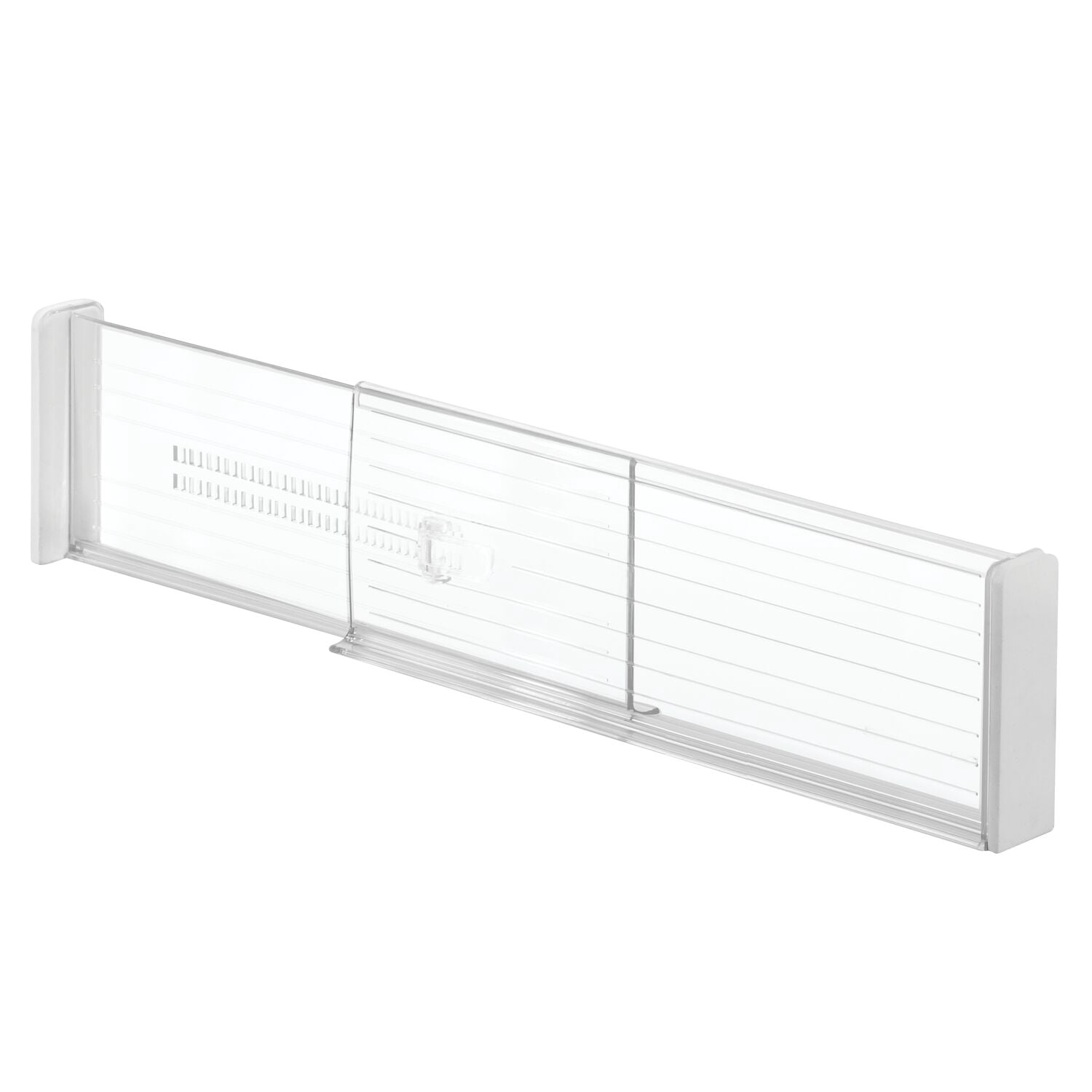 iDesign Linus BPA-Free Plastic Set of 2 Adjustable Drawer Cabinet Organizer, Clear
