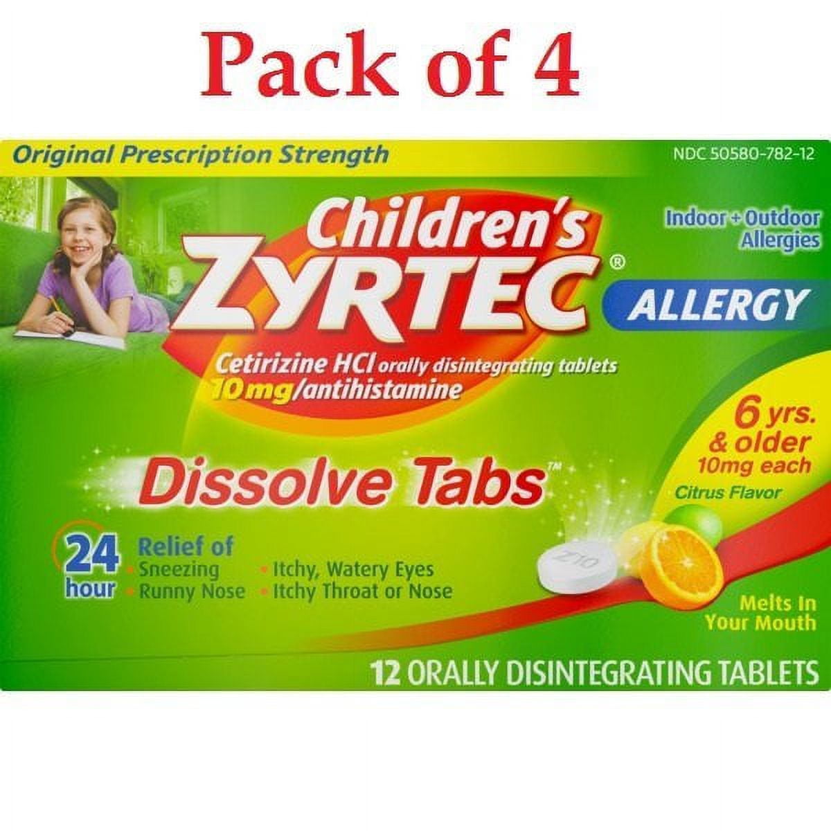Zyrtec Otc Child Dissolving Tablet Citrus 12Ct , 4-Pack