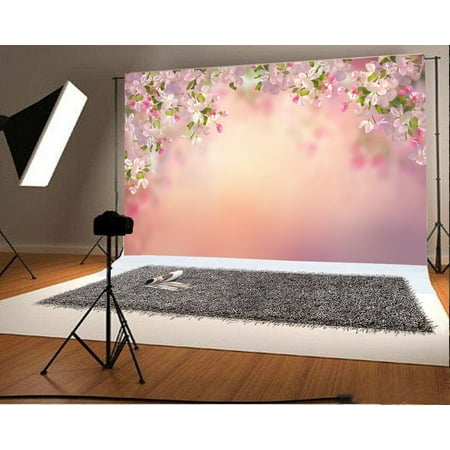 HelloDecor Polyster 7x5ft Photography Backdrop Valentine's Day Cherry Blossom Flowers Bokeh Blurry Pink Romantic Wedding Background Baby Girls Lover Photo Studio (Best Backgrounds For Girls)