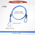 thumbnail image 3 of Cable de Seguridad con Ganchos y Bucles [2Pcs] - 3.28ft / 39.4 Pulgadas Cable de Seguridad para Candado de Equipaje de Acero Inoxidable para Bicicletas y Equipaje - [Azul], 3 of 6