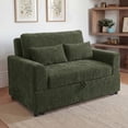 thumbnail image 2 of Marrber 51.6" Convertible Pull-Out Sofa Bed Sleeper Loveseat with Backrest, suitable for small spaces, chenille dark green, 2 of 7