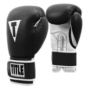 TITLE Boxing Pro Style Leather Training Boxing Gloves 3.0, 16 oz, Black/White