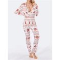 thumbnail image 3 of Pijama navideño Y2k para mujer, monos de manga larga con cuello en V y botones, ropa de dormir suave, ropa de dormir femenina, 3 of 4