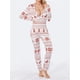 thumbnail image 3 of Pijama navideño Y2k para mujer, monos de manga larga con cuello en V y botones, ropa de dormir suave, ropa de dormir femenina, 3 of 4