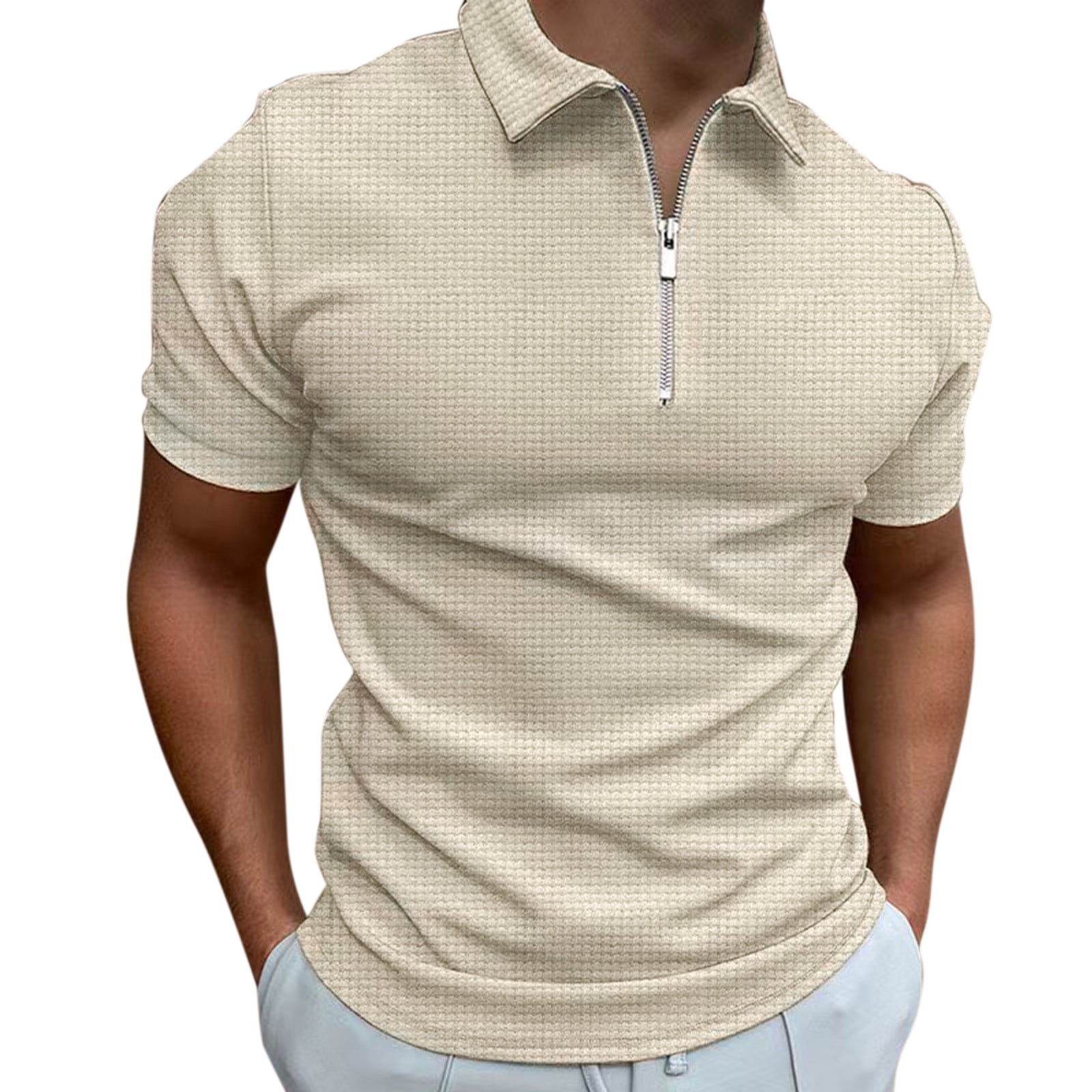 Pedort Men's Casual Button-Down Shirts Men's Polo Shirt Short Sleeve Golf  Shirt Tennis Fishing T-Shirt Summer Casual Tactical Shirt White,M 