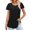 Black, variant on Plus Size Tops 3/4 Sleeves Round Neck Casual Printed T Shirts Green XXL