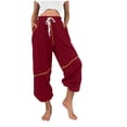 thumbnail image 5 of gakvbuo Cinch Bottom Baggy Sweatpants For Women High Waiste Workout Active Joggers Pants For Gym Sporty Athletic Fitting Cargo Sweatpants For Women Baggy Lounge Trousers Drawstring With Pockets, 5 of 9