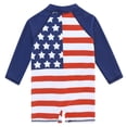 thumbnail image 5 of Aideaone 4th of July Toddler Baby Boys Swimsuit American Flag Swimwear Independence Day Long Sleeve Zipper Swimsuit3-36 Months, 5 of 7