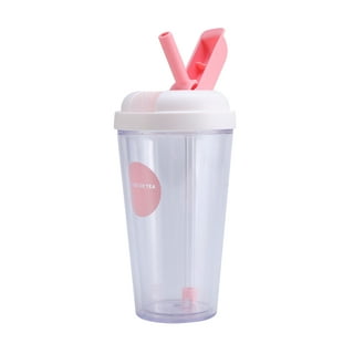 Spill-Proof Leak-Proof Break-Proof Double Wall Insulated Straw Sippy Cup  for Boys Girls Adults(Gray/320ml) 