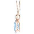 thumbnail image 2 of Angara Natural 1 Ct. Aquamarine with Diamond Fashion Pendant Necklace in 14K Rose Gold for Women with 18 Inches Chain, 2 of 9