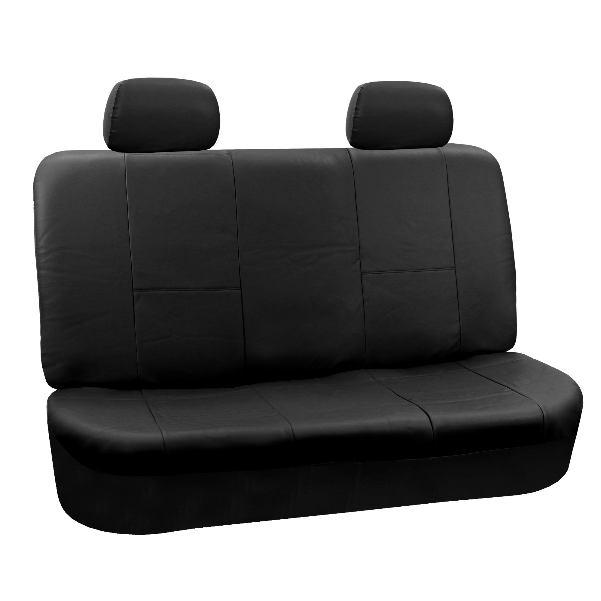 FH Group Faux Leather Airbag Compatible and Split Bench Car Seat Covers, Full Set, Black - image 4 of 4
