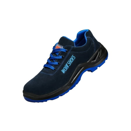 

Rotosw Unisex Safety Shoe Slip Resistant Work Boots Steel Toe Working Sneaker Lightweight Bresthable Protection Ankle Boot Industrial Puncture-proof Shoes Blue black 8
