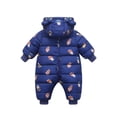 thumbnail image 3 of Usaibhir Baby Snowsuit Baby Printed Winter Clothes Hooded Warm Outfits Zipper Romper Coat Jumpsuit 0-12 Months, 3 of 9
