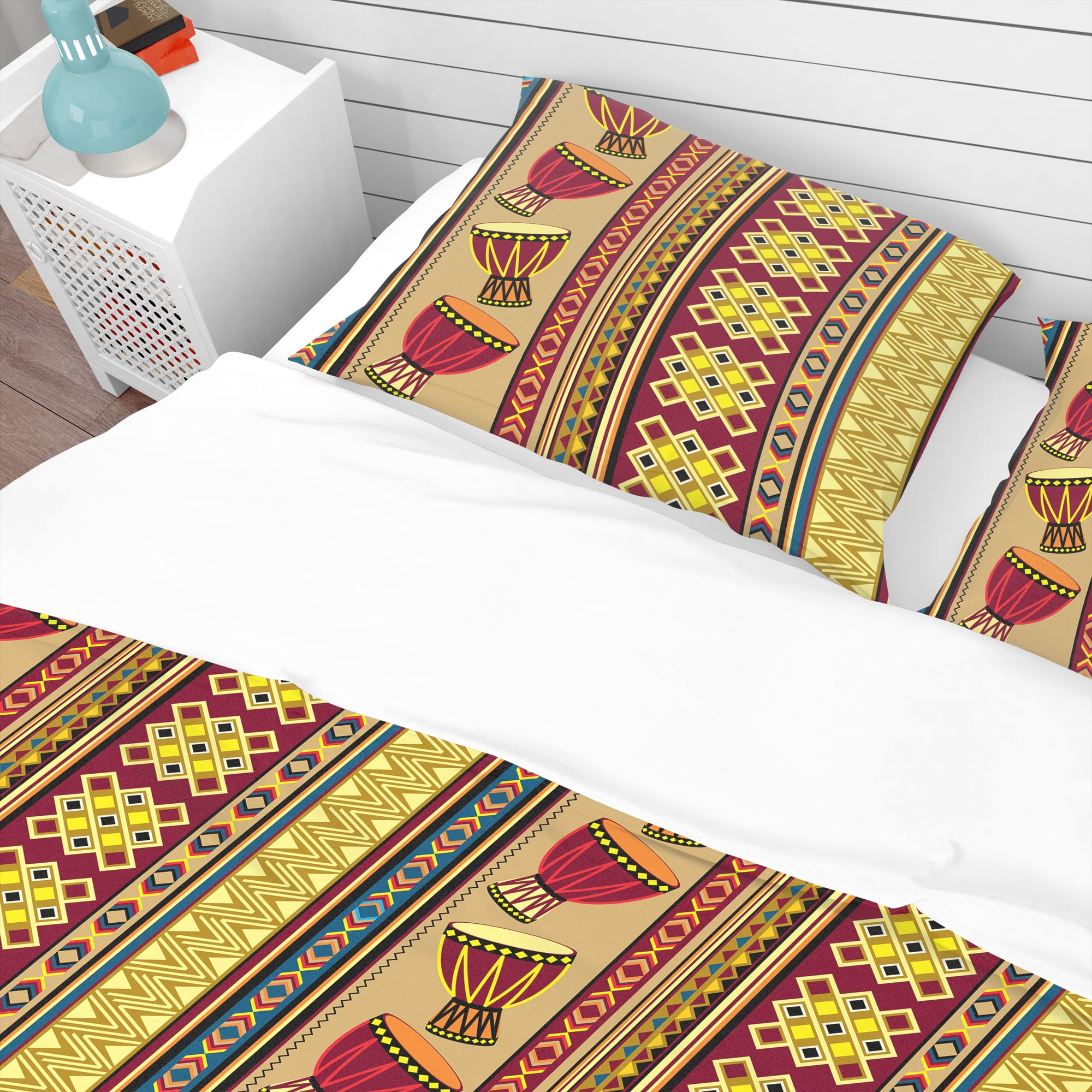 Designart 'African Drum Beckground' Tropical Duvet Cover Set
