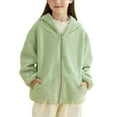 thumbnail image 3 of Boys Girls Polar Fleece Hooded Jacket Full Zip Long Sleeve Coat Sherpa-Lined Warm Casual Outerwear for Big Kids' 5-15Y, 3 of 6