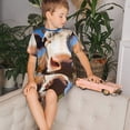 thumbnail image 4 of Fotbe Blue Sky Meadow Cute Cow Pijama Estampada de 2 Piezas para Niños – Ropa de Dormir de Manga Corta Cómoda para Niños y Niñas, Camiseta y Shorts de Algodón-3X-Large, 4 of 6