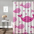 thumbnail image 2 of Orinice Whale Hearts Bathroom Decor Set with Hooks, Colorful Luxurious Graphic Print 100% Polyester Shower Curtain Set, Multi-size Fashion Bathroom Decor Set 69x72, 2 of 7