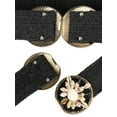 thumbnail image 2 of Unique Bargains Ceintures Élastiques Larges pour Femmes Ceintures Tressées pour Robe Boucle Coquille, 2 of 5