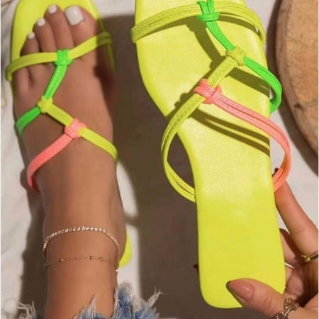

Summer Savings! Zpanxa Slippers for Women Ladies Fashion Peep Toe Flat Slip On Stylish Beach Slippers Shoes Flip Flops for Women Green 42