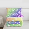 thumbnail image 5 of meiyoeat Rainbow Dog Paw Pattern Full Size Comforter Sets,Cute Pet Print Bedding Comforter Set For Girl,Reversible,3 Pieces,1 Comforter and 2 Pillowcases, 5 of 7