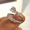 thumbnail image 2 of Sparkle Jewels 2pcs/set 925 Silver Ring Set Women Cubic Zirconia Jewelry Gift, 2 of 4
