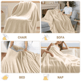 thumbnail image 6 of Beige Throw Blankets, Faux Fleece Throws for Couch  Bed, 3D Waffle Jacquard Decorative Blankets,  Cozy Soft Lightweight Fuzzy Flannel Blanket Suitable for All Seasons, 6 of 7