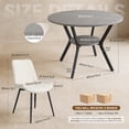 thumbnail image 4 of Hawsaiy Dining Table Set for 4, 42.1" Round Kitchen Table with Storage Shelf and 4 PU Leather Dining Chairs, Modern Dining Room Furniture Set with Metal Base for Apartment, 4 of 11
