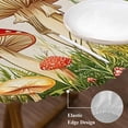 thumbnail image 6 of Round Tablecloth Tropical Country Elastic Edge Fitted Mushroom Butterfly Snails Plastic Table Cover,Waterproof Oil Proof for Dinner,Outdoor, Picnic, 55"- 60" DIA Tables Red Green, 6 of 8