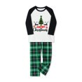 thumbnail image 3 of Family Matching Christmas Pajamas, Christmas Tree Letter Print Long-Sleeved Tops + Plaid Pattern Trousers Sleepwear Outfits, 3 of 10