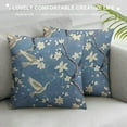 thumbnail image 3 of JEUXUS  Crane Throw Pillow Case Cushion Covers Flying Bird Flower Blue White for Couch Bed Sofa Car Waist, 3 of 5