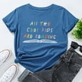 thumbnail image 4 of Anbech All The Cool Kids Are Reading T-Shirt for Women Reading Graphic Junior Girls Short Sleeve Tee Tops with Crew Neck, 4 of 5