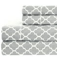 thumbnail image 1 of Royal Hotel Bedding Meridian Gray and White Brushed Percale Cotton Sheets, 4pc Queen Bed Sheet Set 100% Cotton, Superior Percale Weave, Crispy Soft, Deep Pocket, Modern Reactive Print, 1 of 4