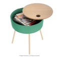 thumbnail image 2 of Mesa auxiliar con almacenaje verde Homecreations, 2 of 4