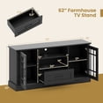 thumbnail image 3 of Gymax Farmhouse TV Stand for TVs up to 70'' Entertainment Media Center Storage Cabinet w/Glass Doors, 3 of 10