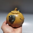 thumbnail image 4 of 360CC Hand Made Pumpkin Leaf Teapot 6.2"Chinese Yixing Zisha Pottery Duan Clay, 4 of 9