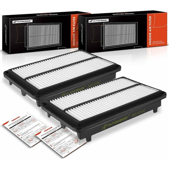 A-Premium 2-PC Engine Air Filter Compatible with Acura MDX, ZDX, 2010 2011 2012 2013, 3.7L, Replace# 17220RYEA10