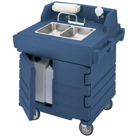 Cambro Portable Hand Sink Cart Self Contained 110v Navy Blue Ksc402 186